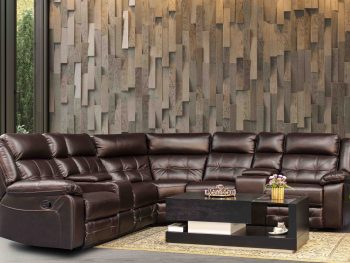 Brown relaxation air leather lounge suite