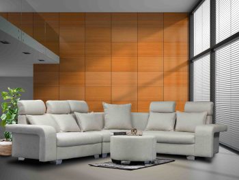 Floren Fabric/Leather L-Shape Lounge Suite