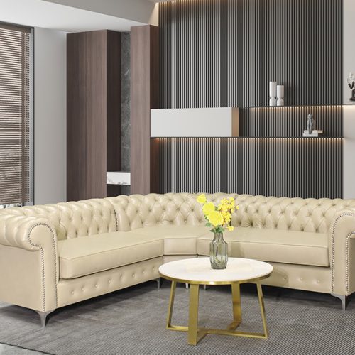 Elevate Your Living Space with the Chesterfield L-Shape Lounge Suite