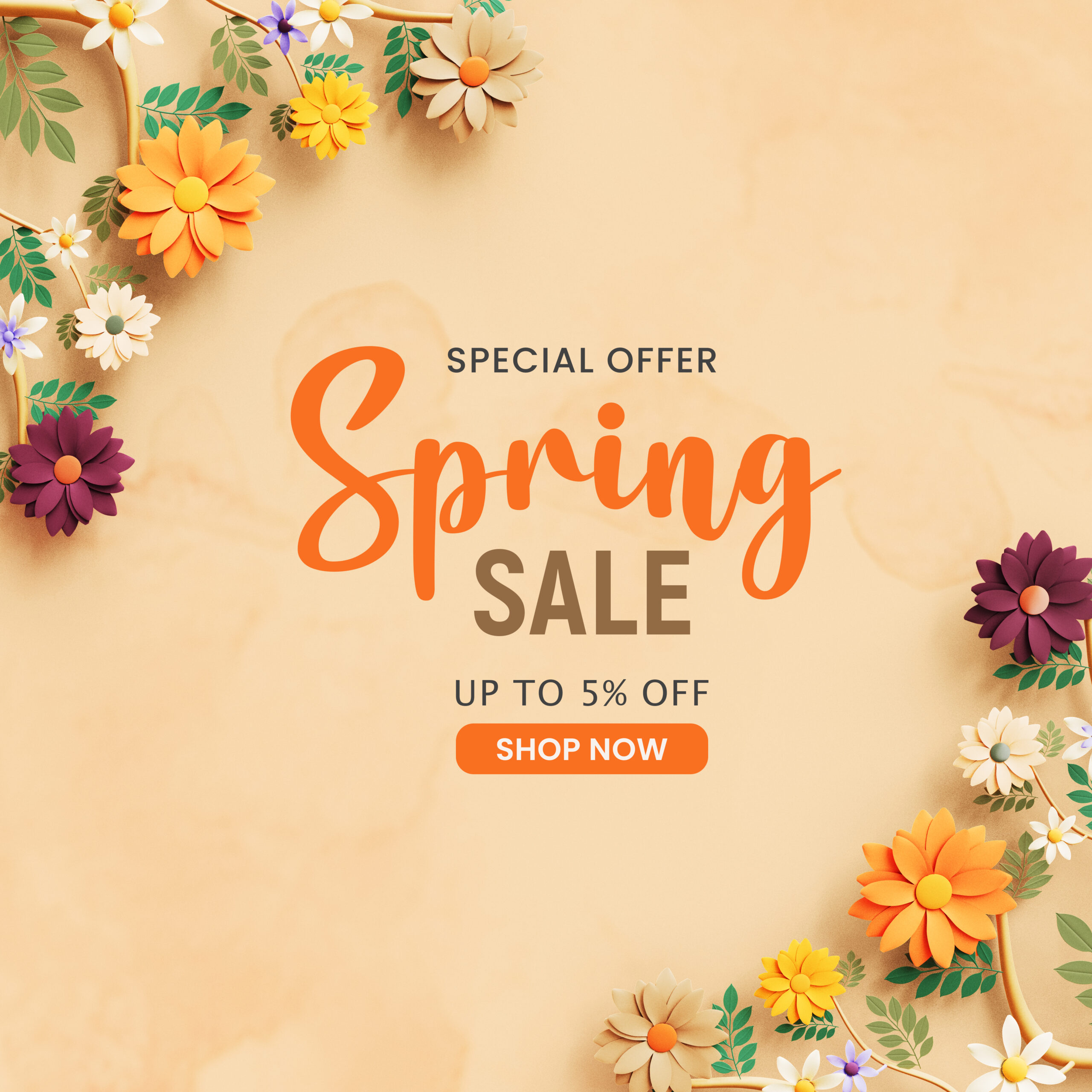 spring sale special offer social media post design template
